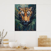 Majestic Tiger in Jungle Foliage Poster (Küche)
