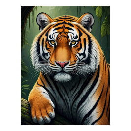 Majestic Tiger in Jungle Poster