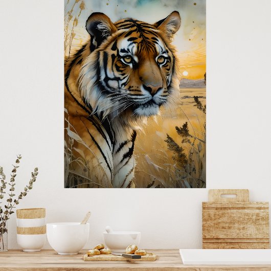 Majestic Tiger in Wasserfarbe Poster (Küche)