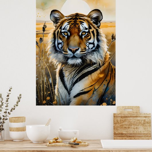 Majestic Tiger in Wasserfarbe Poster (Küche)