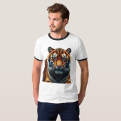 Majestic Tiger Men's Basic Ringer T - Shirt (Vorne ganz)