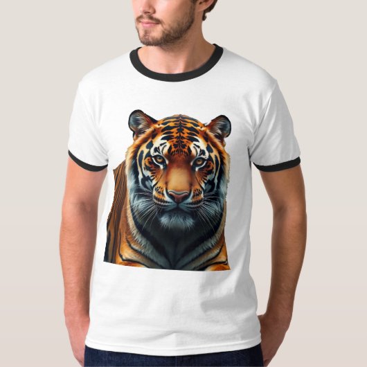 Majestic Tiger Men's Basic Ringer T - Shirt (Vorderseite)