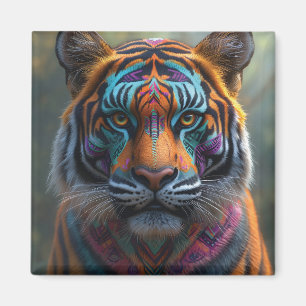 Majestic Tiger mit lebendigem Stammegefecht Magnet