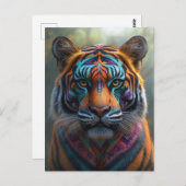 Majestic Tiger mit lebendigem Stammegefecht Postkarte (Vorne/Hinten)