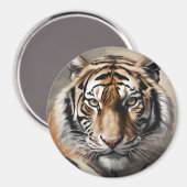 Majestic Tiger Portrait Magnet (Vorderseite/Rückseite)
