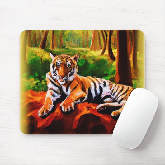 "Majestic Tiger Resting in the Wild". Jetzt kaufen Mousepad (Mit Mouse)