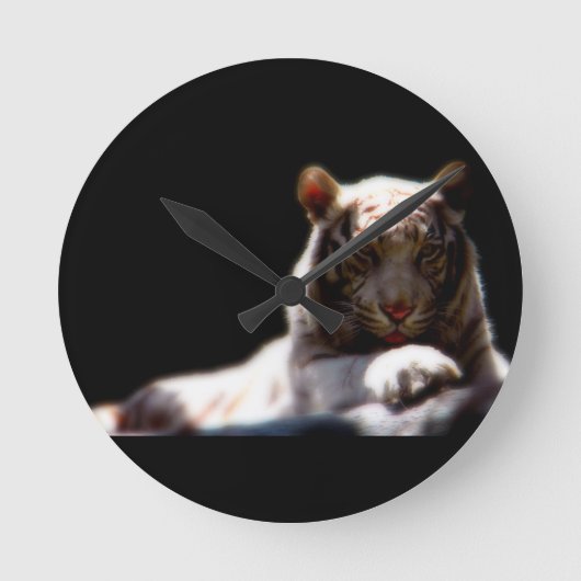 Majestic Tiger Runde Wanduhr (Vorderseite)