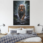 Majestic Tiger – Silent Power in the Rain Leinwanddruck (Insitu (Schlafzimmer))