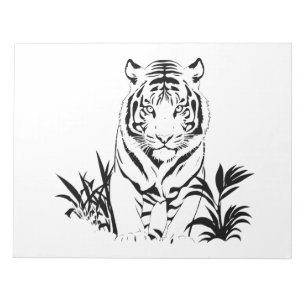 Majestic Tiger Silhouette in kühner Vector Art Notizblock