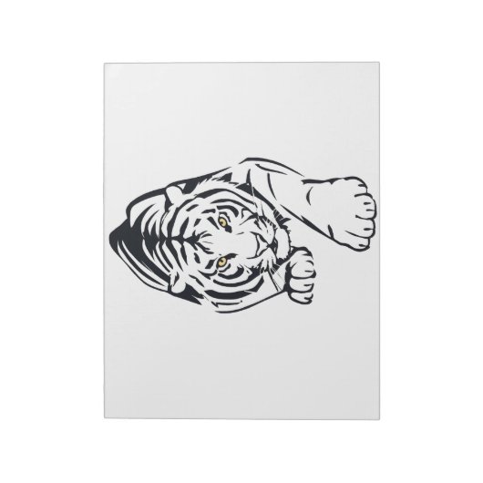 Majestic Tiger Silhouette in kühner Vector Art Notizblock (Rotiert)