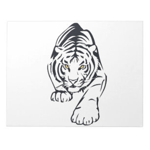 Majestic Tiger Silhouette in kühner Vector Art Notizblock