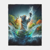 Majestic Tiger Splash Fantasy Wildlife Nature Fleecedecke (Vorderseite)