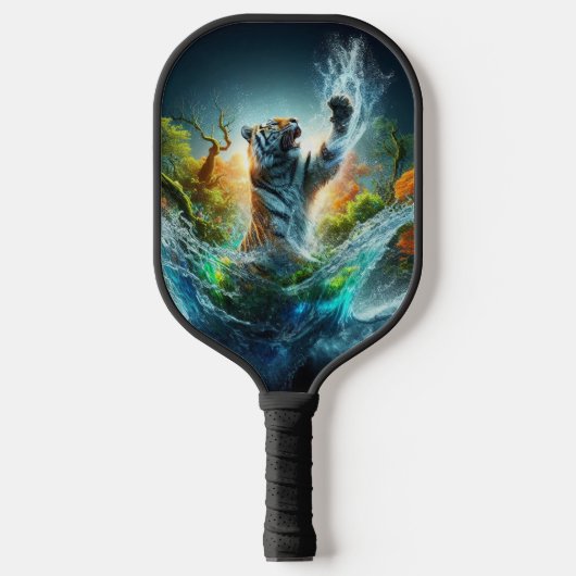 Majestic Tiger Splash Fantasy Wildlife Nature Pickleball Schläger (Vorderseite)