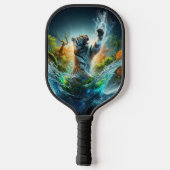 Majestic Tiger Splash Fantasy Wildlife Nature Pickleball Schläger (Rückseite)