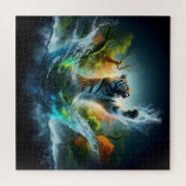 Majestic Tiger Splash Fantasy Wildlife Nature Puzzle (Horizontal)