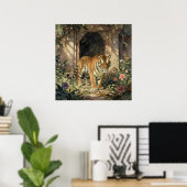Majestic Tiger Walking through Ancient Dunes Poster (Heimbüro)