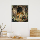 Majestic Tiger Walking through Ancient Dunes Poster (Küche)