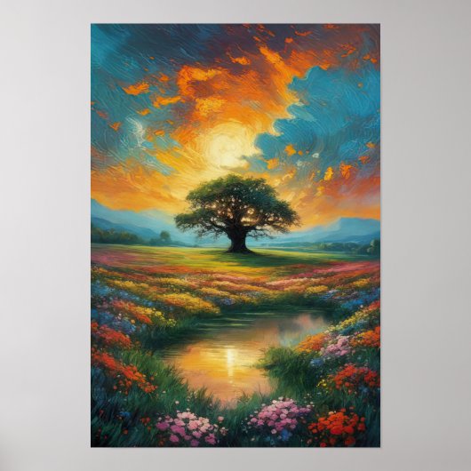 Majestic Tree im Bereich der Blume Poster (Vorne)