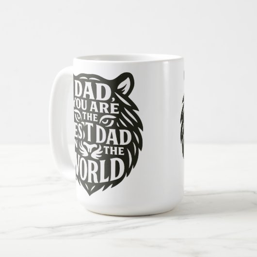 "Majestic Tribute: Bold Tiger Word Art Tasse für V (Vorderseite Links)