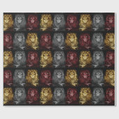 Majestic Trio Lions Pattern Geschenkpapier (Flach)