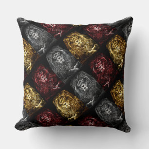Majestic Trio Lions Pattern Kissen