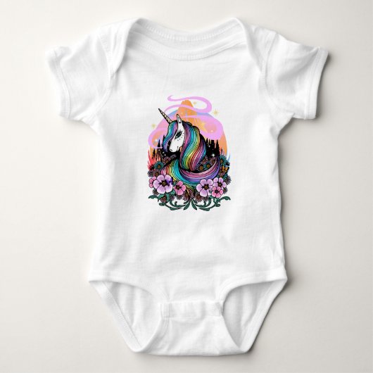 Majestic Unicorn Baby Strampler (Vorderseite)