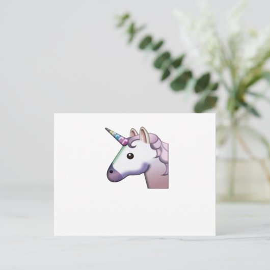 Majestic Unicorn Emoji Postkarte (Stehend Vorderseite)