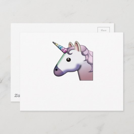 Majestic Unicorn Emoji Postkarte (Vorne/Hinten)