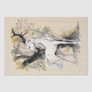 Majestic Unicorn in einem verzauberten Wald Seidenpapier