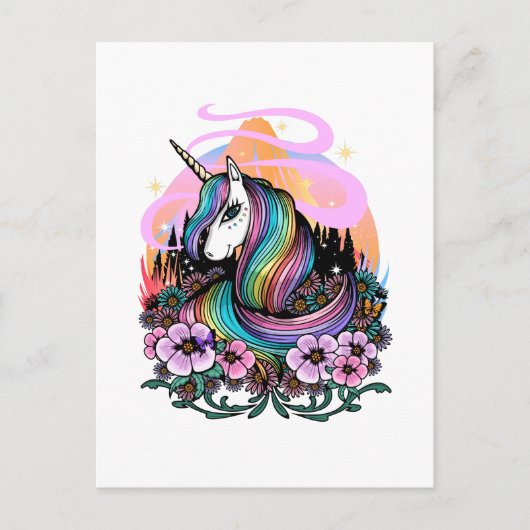 Majestic Unicorn Postkarte (Vorderseite)