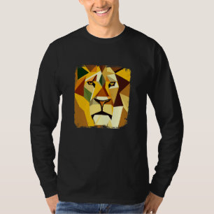 Majestic Vector Lion Head mit Coolem Kunstwerk T-Shirt