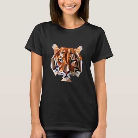 Majestic Vector Tiger Head mit Coolem Artwork T-Shirt (Vorderseite)