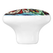 Majestic verkettet Glass Santa und Reindeerts Keramikknauf (Seitenansicht)