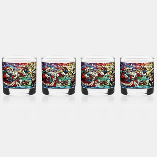 Majestic verkettet Glass Santa und Reindeerts Whiskyglas (Vorderseite)