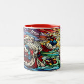 Majestic verkettet Glass Santa und Reindeerts Zweifarbige Tasse (Mittel)