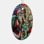Majestic verkettet Glass Santa und Rentier Keramik Ornament (Rechts)