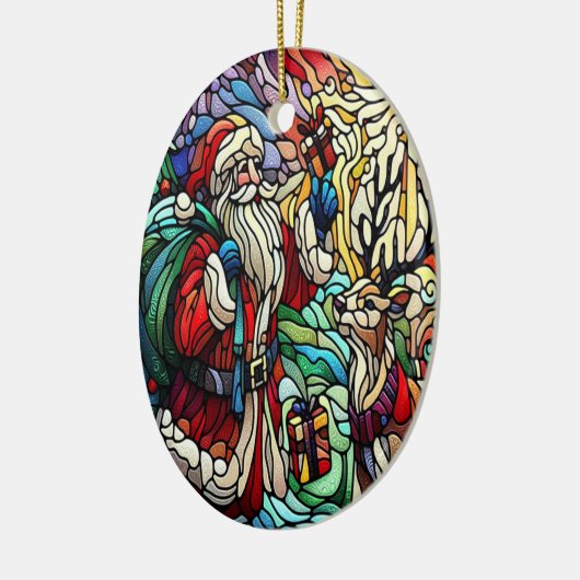 Majestic verkettet Glass Santa und Rentier Keramik Ornament (Links)