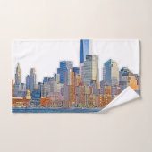 Majestic View New York City Skyline künstlerisch Badhandtuch Set (Handtuch)
