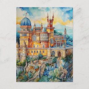 Majestic View Pena Palace in Sintra, Portugal Feiertagspostkarte