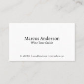 Majestic Vineyard | Wine Visitenkarte (Rückseite)