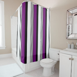 Majestic Violet Stripes Duschvorhang