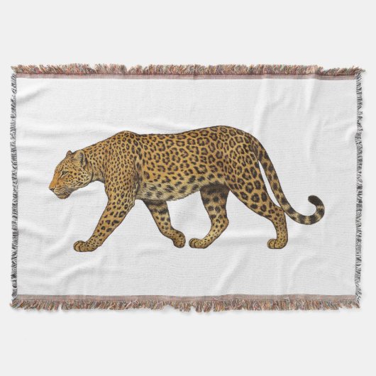 Majestic Walking Leopard Illustration Decke (Vorderseite)