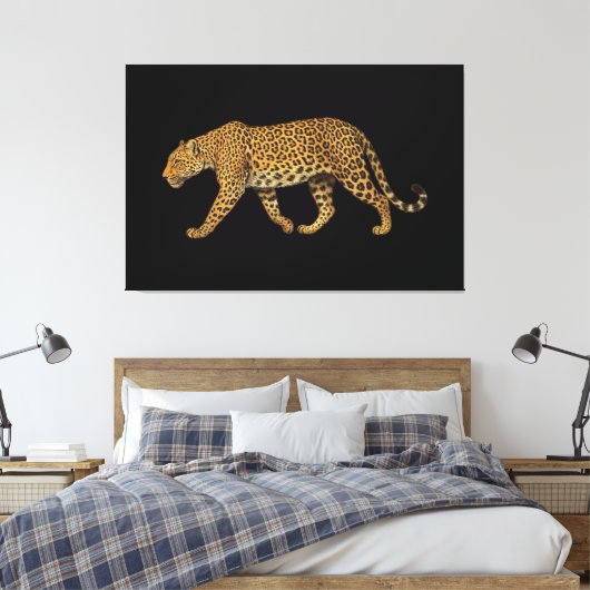 Majestic Walking Leopard Illustration Leinwanddruck (Insitu (Schlafzimmer))