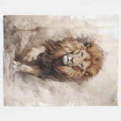 Majestic Walking Lion Fleecedecke (Vorderseite (Horizontal))