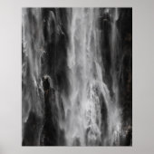 Majestic Wasserfall Boka, Slowenien, schwarz und w Poster (Vorne)