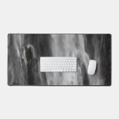 Majestic Wasserfall Boka, Slowenien, schwarz und w Schreibtischunterlage (Tastatur & Maus)