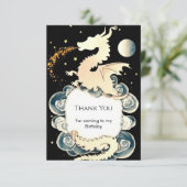 Majestic Watercolor Dragon Birthday Dankeskarte (Stehend Vorderseite)