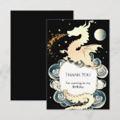 Majestic Watercolor Dragon Birthday Dankeskarte (Vorne/Hinten)