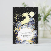 Majestic Watercolor Dragon Birthday Dankeskarte (Stehend Vorderseite)