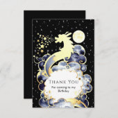 Majestic Watercolor Dragon Birthday Dankeskarte (Vorne/Hinten)